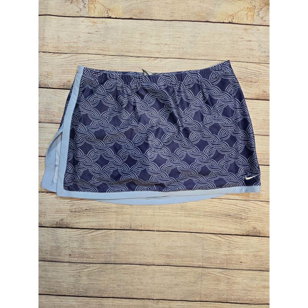 Nike Dri-FIT Women's Blue Geometric Tennis Skort Athletic Skirt Size Small